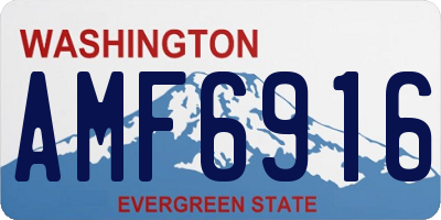 WA license plate AMF6916