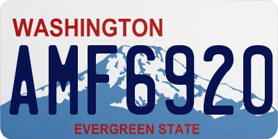 WA license plate AMF6920