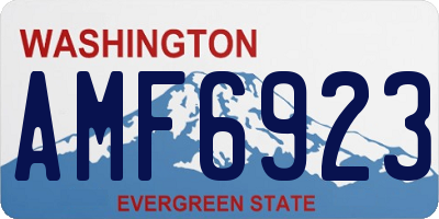 WA license plate AMF6923