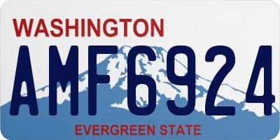 WA license plate AMF6924