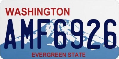 WA license plate AMF6926