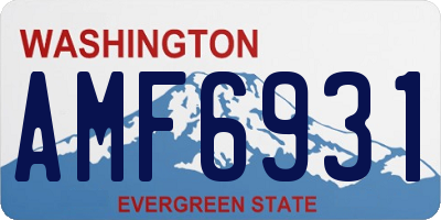 WA license plate AMF6931