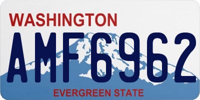 WA license plate AMF6962