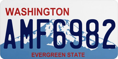 WA license plate AMF6982