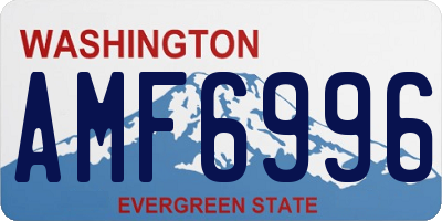 WA license plate AMF6996