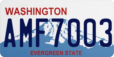 WA license plate AMF7003