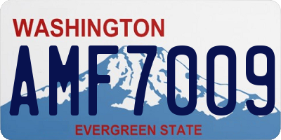 WA license plate AMF7009