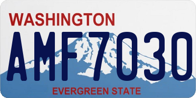 WA license plate AMF7030