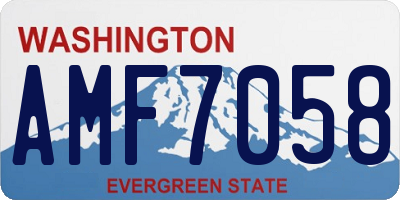WA license plate AMF7058
