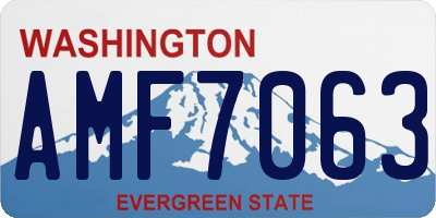 WA license plate AMF7063