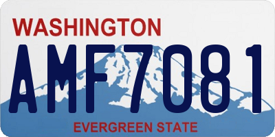 WA license plate AMF7081