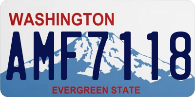 WA license plate AMF7118