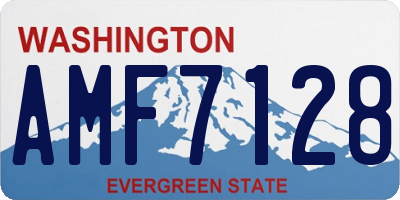 WA license plate AMF7128
