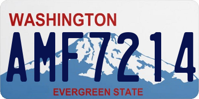 WA license plate AMF7214