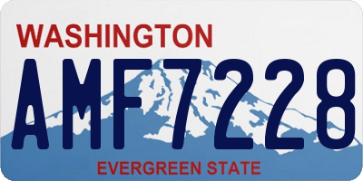 WA license plate AMF7228