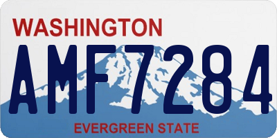 WA license plate AMF7284