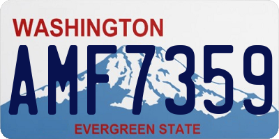 WA license plate AMF7359