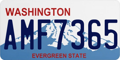 WA license plate AMF7365