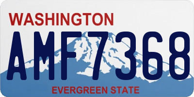 WA license plate AMF7368