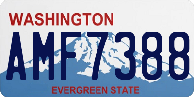 WA license plate AMF7388
