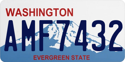 WA license plate AMF7432