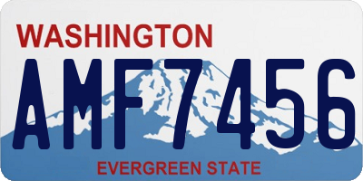 WA license plate AMF7456