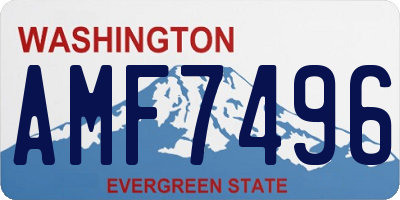 WA license plate AMF7496