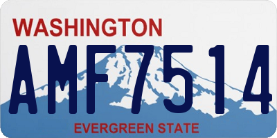 WA license plate AMF7514