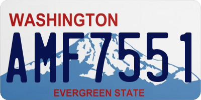 WA license plate AMF7551