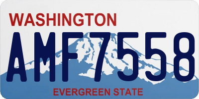 WA license plate AMF7558