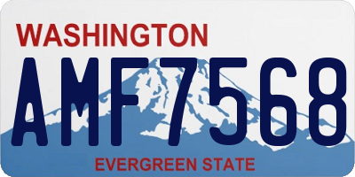 WA license plate AMF7568