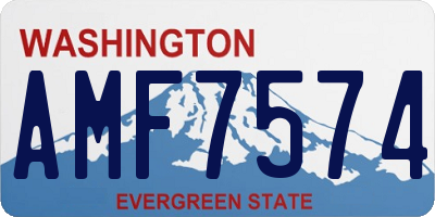 WA license plate AMF7574