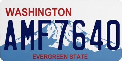 WA license plate AMF7640