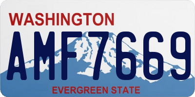 WA license plate AMF7669