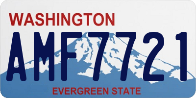 WA license plate AMF7721