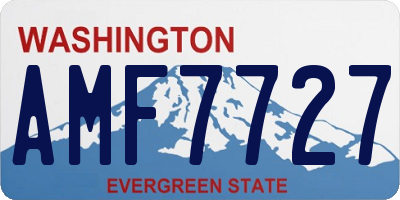 WA license plate AMF7727