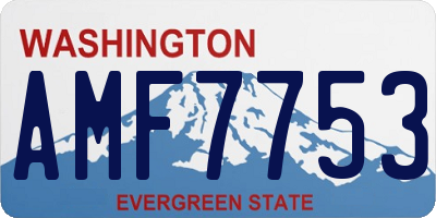 WA license plate AMF7753