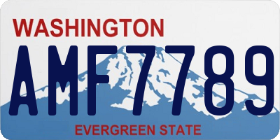 WA license plate AMF7789