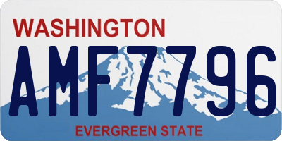 WA license plate AMF7796