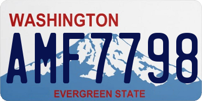 WA license plate AMF7798