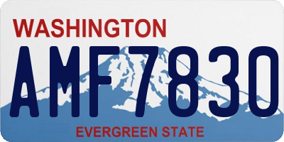 WA license plate AMF7830