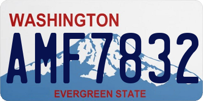 WA license plate AMF7832