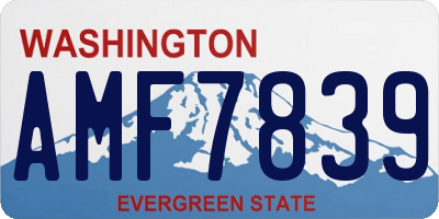 WA license plate AMF7839