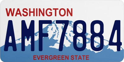 WA license plate AMF7884