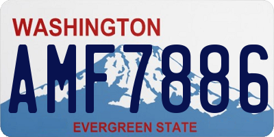 WA license plate AMF7886