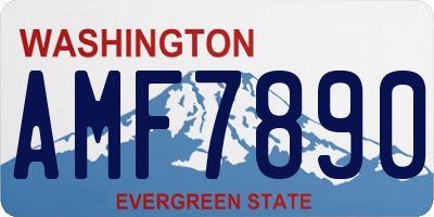 WA license plate AMF7890
