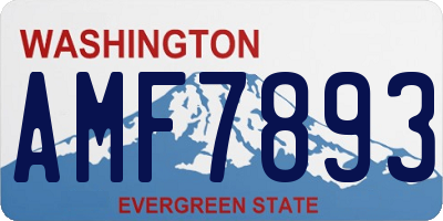 WA license plate AMF7893