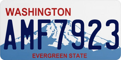 WA license plate AMF7923