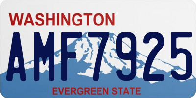 WA license plate AMF7925