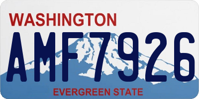 WA license plate AMF7926